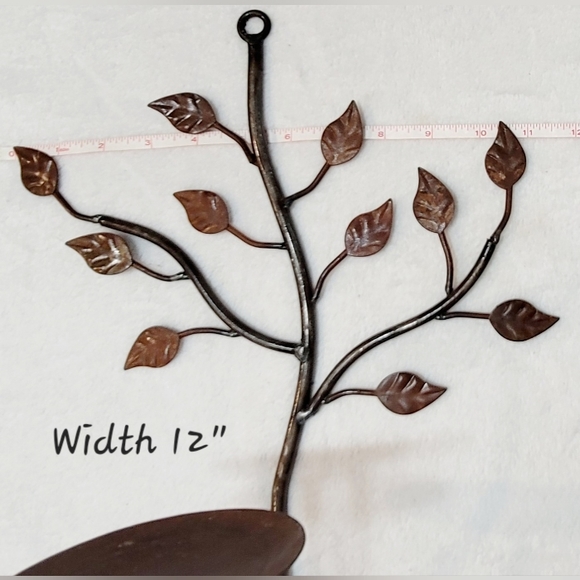 Vintage Rustic Iron Decorative Wall Candle Sconces Pair Coffee Brown - Picture 8 of 9